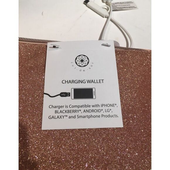 Rose Gold Charging Wallet with Power Bank - Universal Compatibility - Picture 3 of 11